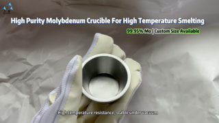Độ tinh khiết cao 99,95% Molypden Crucible để nấu chảy ở nhiệt độ cao và tăng trưởng tinh thể